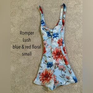 Lush Blue Floral Romper